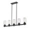 Z-Lite Tahoe 5 Light Outdoor Linear, Matte Black & Clear 588-5L-BK - alternate 1